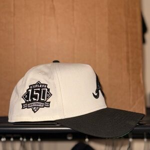 Atlanta Braves New Era White and Black 150th Anniversary Hat